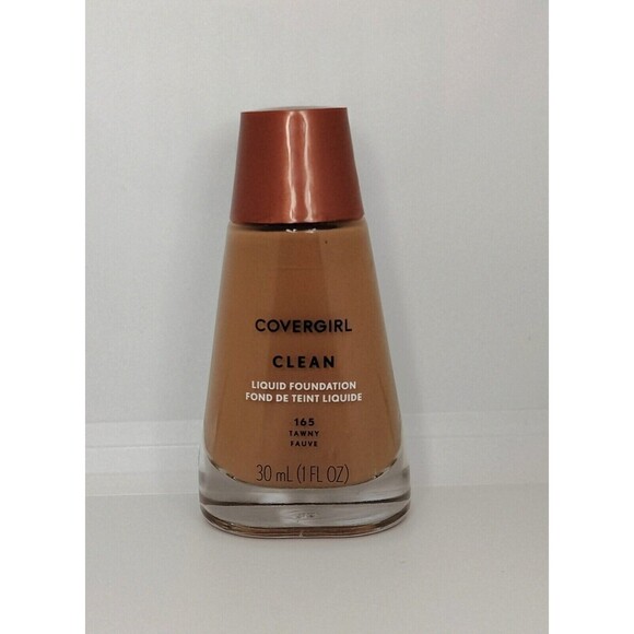 Covergirl Clean Liquid Foundation 165 Tawny Fauve Makeup Neutral Shade Career 2x - Picture 1 of 12